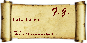 Feld Gergő névjegykártya